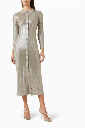 Hotfix Polo Dress in Jersey