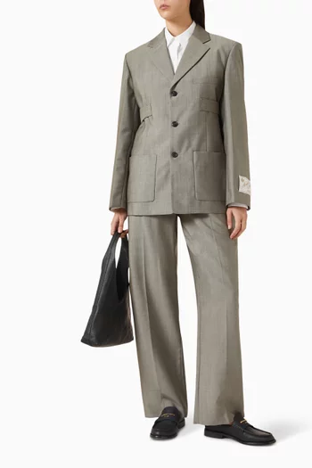 جاكيت بأربطة قابلة للتعديل صوف وموهير