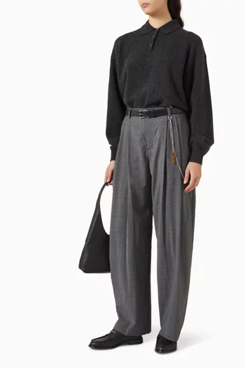 Logo Polo in Wool Blend