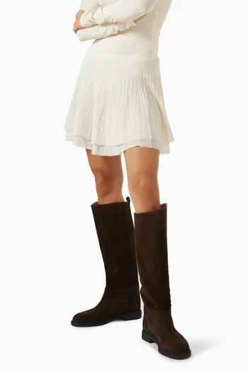 Jockey Knee-high Boots in Suede