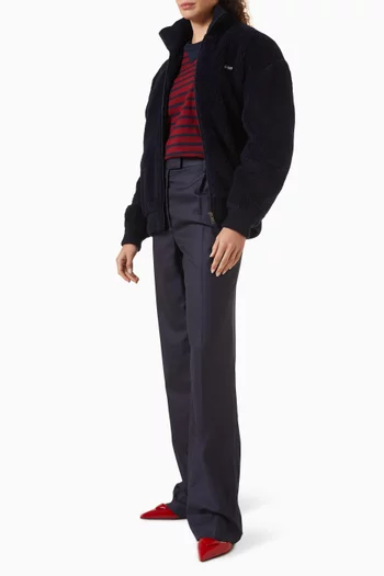 جاكيت برقعة بشعار الماركة صوف