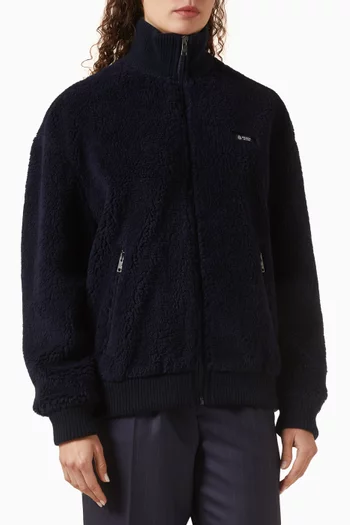 جاكيت برقعة بشعار الماركة صوف