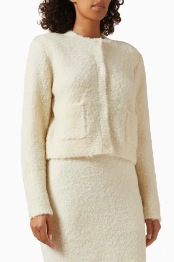 Button-up Cardigan in Boucle Knit
