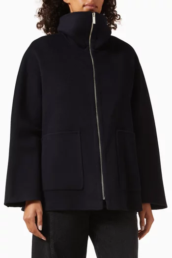 Zip-up Coat in Wool