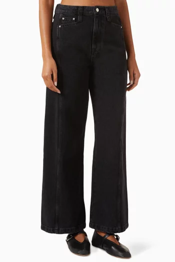 Panelled Wide-leg Jeans in Denim