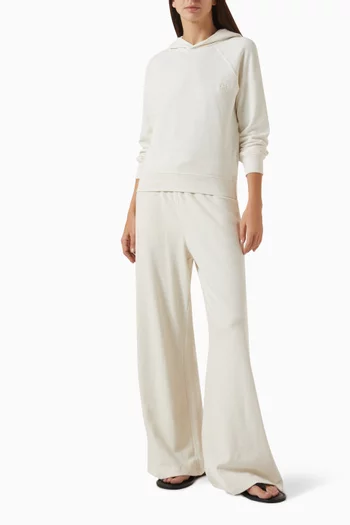 سويت شيرت بغطاء رأس بقصة قصيرة قطن