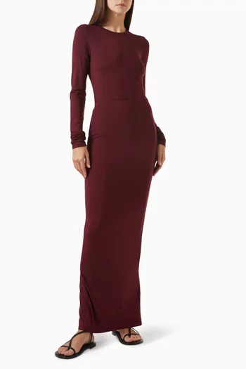 Crewneck Long Sleeve T-shirt in Jersey