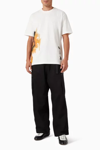 تي شيرت بطبعة AOP قطن