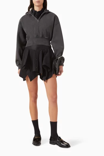 Crop Half-zip Sweatshirt in Cotton