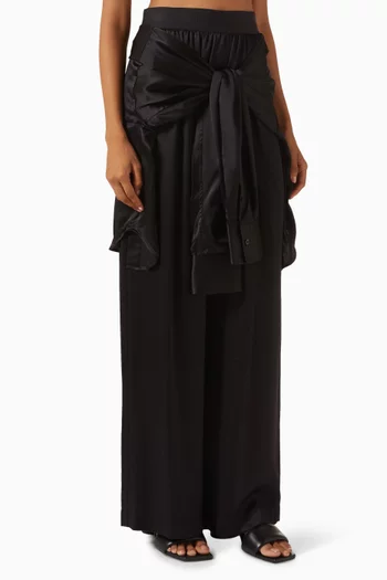 High-rise Boxer Pants in Silk Charmeuse