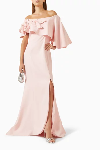 Embellished Off-shoulder Gown