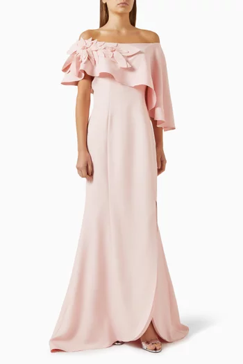 Embellished Off-shoulder Gown