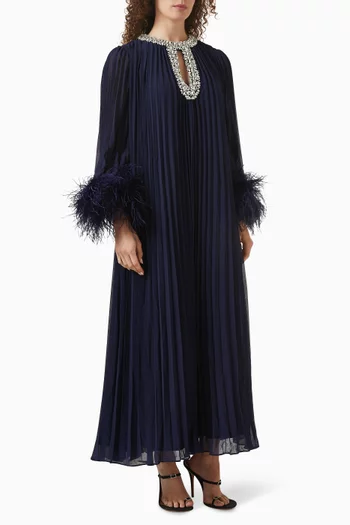 Feather Midi Dress in Chiffon