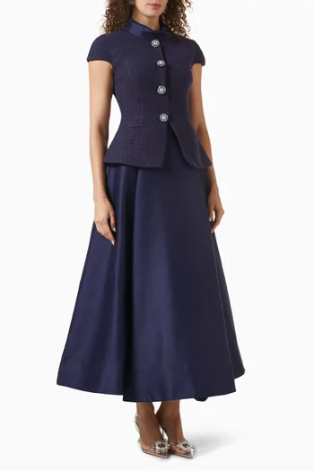 فستان متوسط الطول بوكليه وتفتا