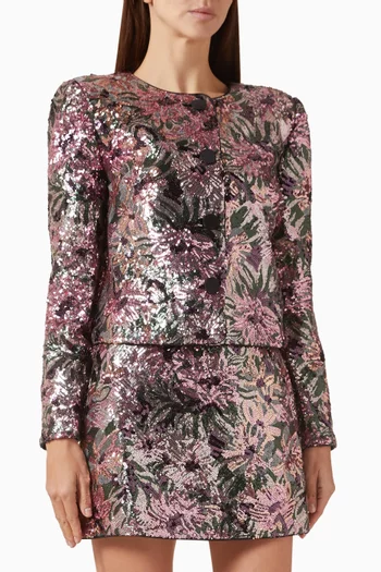 Floral Sequin-embellished Jacket