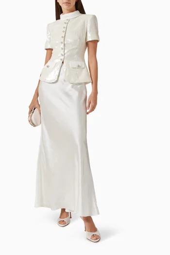 Sequin-embellished Tailored Maxi Dress