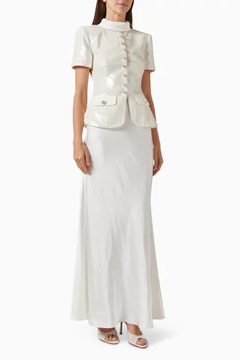 Sequin-embellished Tailored Maxi Dress