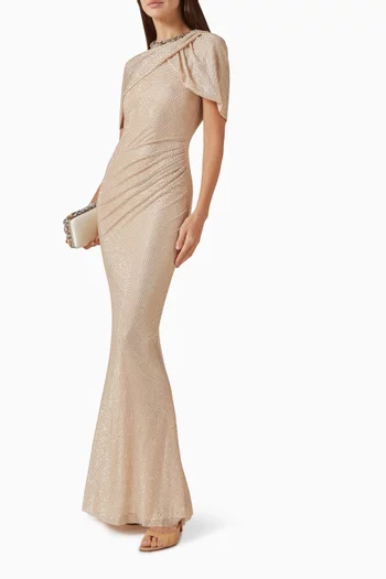 Rhinestone-embellished Maxi Dress