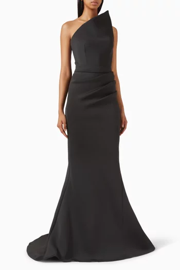 One-shoulder Gown in Scuba