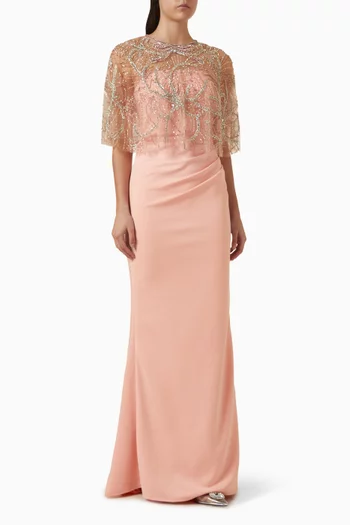 Embellished Bolero Dress in Jersey