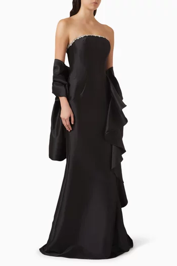 Crystal-embellished Gown in Mikado