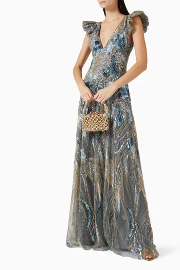Sequin-embellished Gown in Tulle