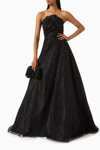 Bead-embellished Gown in Tulle