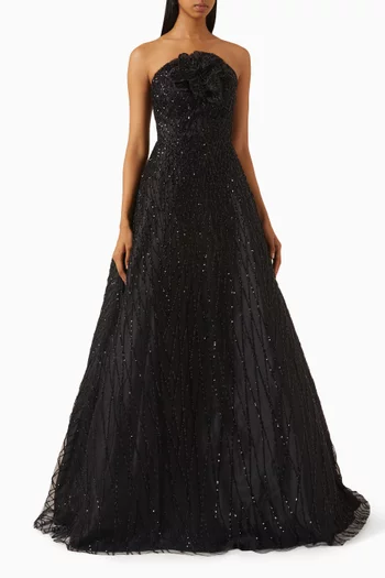 Bead-embellished Gown in Tulle