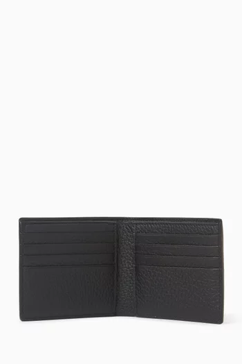 Logo-embossed Bi-fold Wallet in Leather