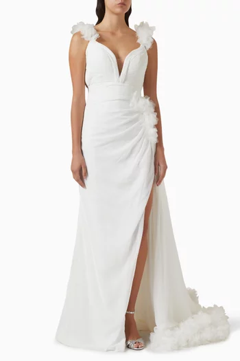 Frill Gown in Chiffon