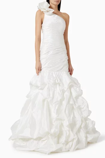 One-shoulder Mermaid Gown in Taffeta