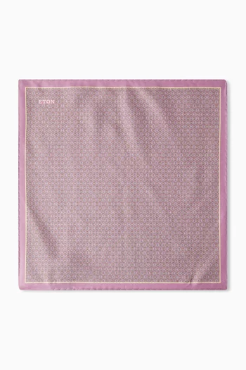 Geometric-print Pocket Square in Silk