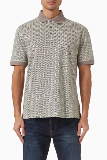 All-over AX Logo Polo Shirt in Cotton