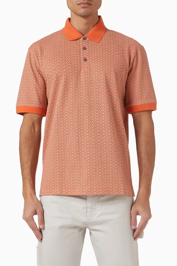 All-over AX Logo Polo Shirt in Cotton