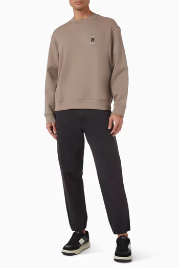 AX Logo Sweatshirt in Bonded-stretch Cotton