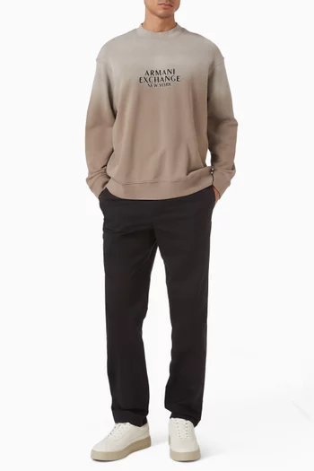 AX Logo Embroidery Sweater In French-terry Cotton