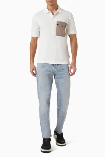 تي شيرت بولو بجيب قطن