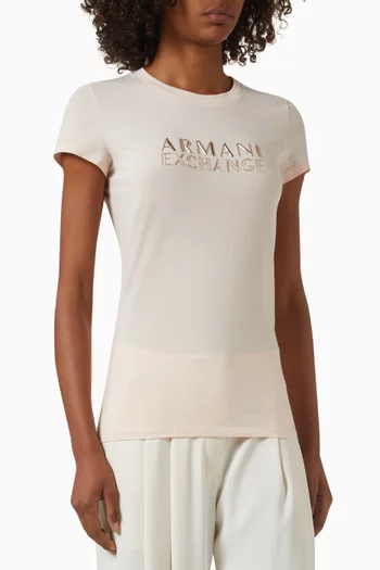 تي شيرت بقصة ضيقة بشعار AX