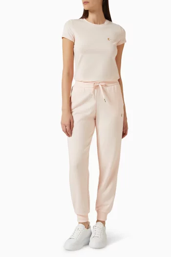 تي شيرت بقصة ضيقة وشعار الماركة قطن جيرسيه