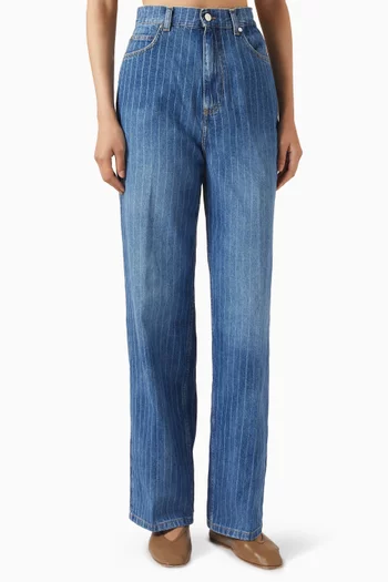 بنطال مخطط دينم