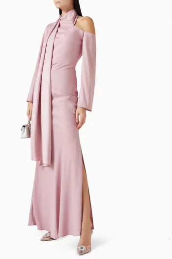 Shawl Cold-shoulder Gown