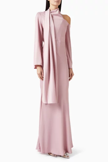 Shawl Cold-shoulder Gown