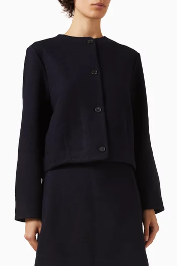 Button Cardigan in Wool-blend