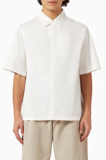 Panelled Pinstriped Shirt in Cotton