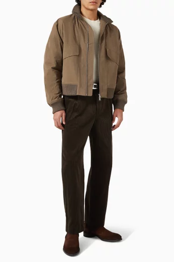 Padded Flight Jacket in Cotton-blend