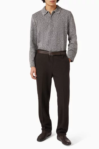 Half-zip Polo Sweater in Wool-blend