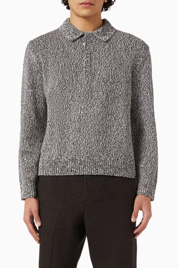 Half-zip Polo Sweater in Wool-blend