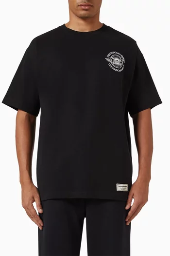 Oversized Wings Motif T-shirt in Organic Cotton Jersey