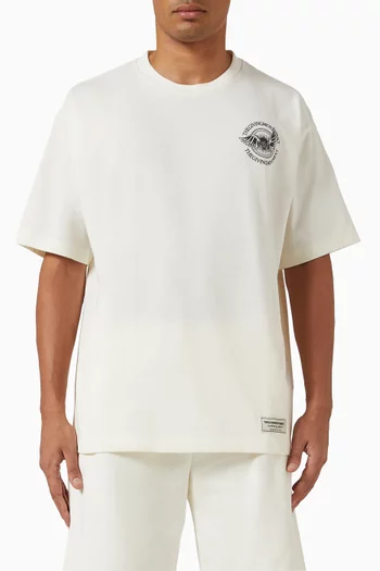 Oversized Wings Motif T-shirt in Organic Cotton Jersey