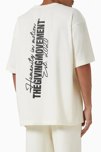 Oversized Vertical Print T-shirt in Organic Cotton Jersey